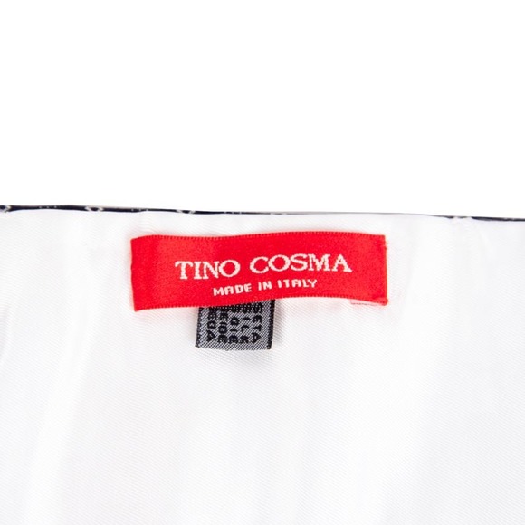 TINO COSMA NAVY BLUE & WHITE SMOKING BELT-CUMMERBUND | MENS SIZE L - Picture 4 of 4